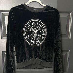 True Religion Black Velvet Sweatshirt